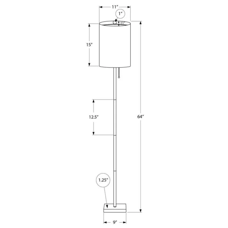 Monarch 62"H Metal Floor Lamp