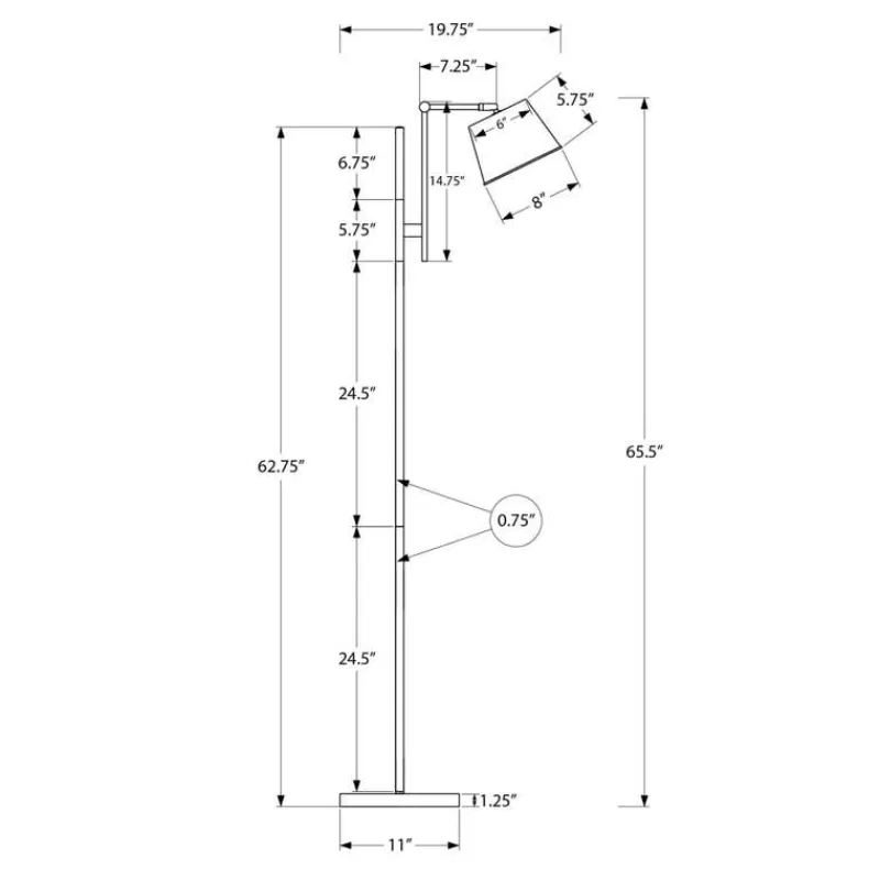 Monarch 65"H Metal Floor Lamp