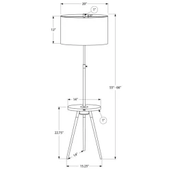 Monarch 63"H Metal Floor Lamp with USB Ports