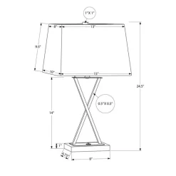 Monarch 25"H Metal Table Lamp with USB Ports