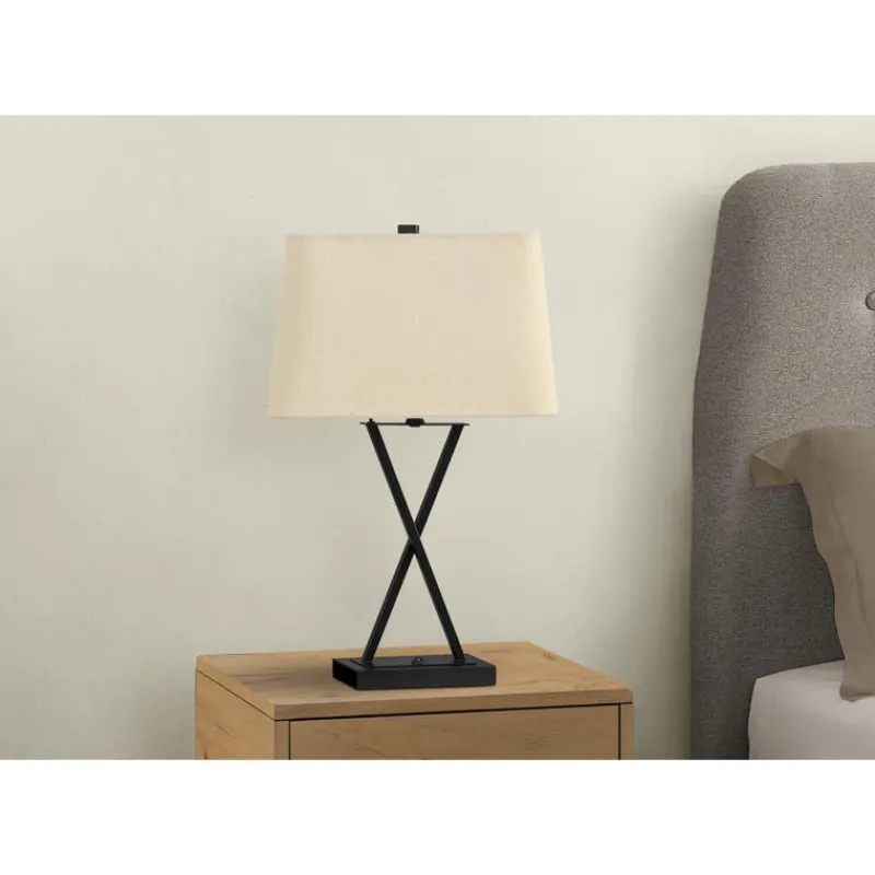Monarch 25"H Metal Table Lamp with USB Ports