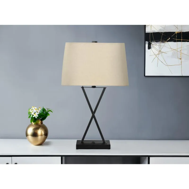 Monarch 25"H Metal Table Lamp with USB Ports