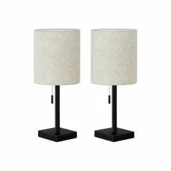 Monarch 17"H Metal Table Lamp with USB Ports (2pcs)