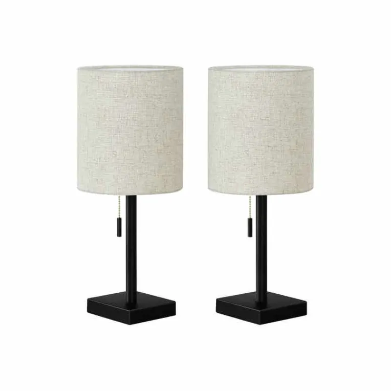 Monarch 17"H Metal Table Lamp with USB Ports (2pcs)