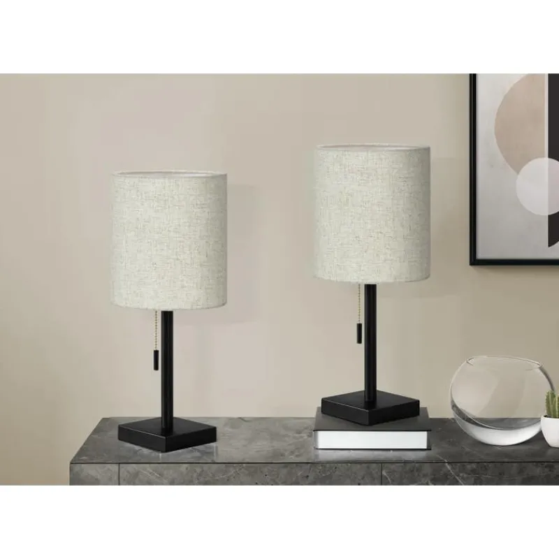Monarch 17"H Metal Table Lamp with USB Ports (2pcs)
