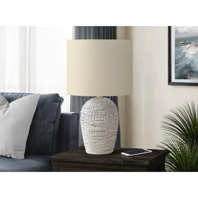 Monarch 17"H Rattan Table Lamp