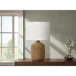 Monarch 23"H Rattan Table Lamp