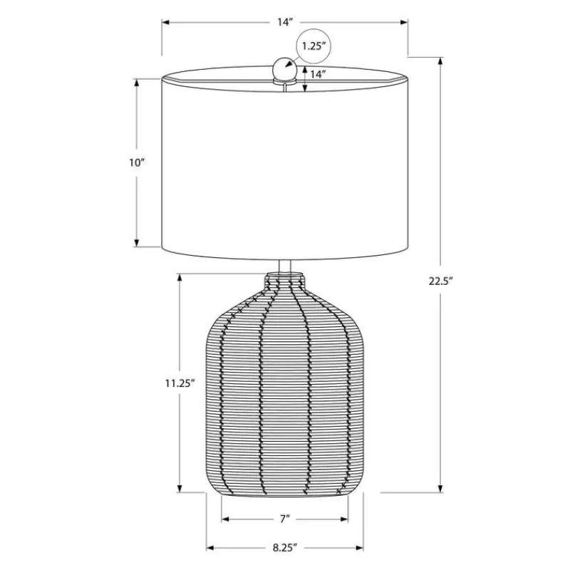 Monarch 23"H Rattan Table Lamp