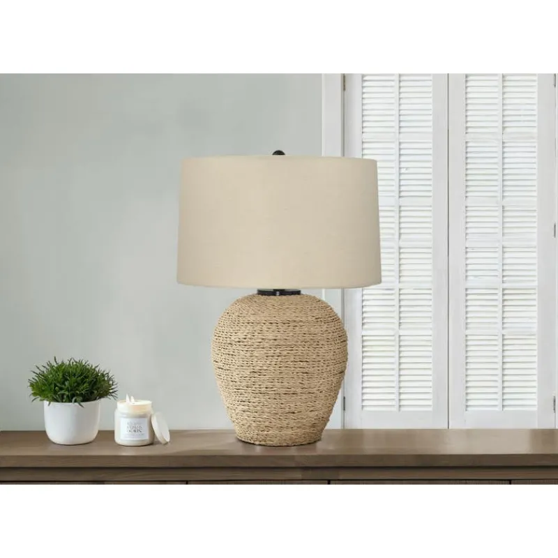 Monarch 25"H Rattan Table Lamp