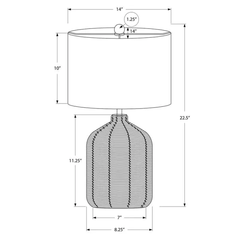 Monarch 23"H Rattan Table Lamp