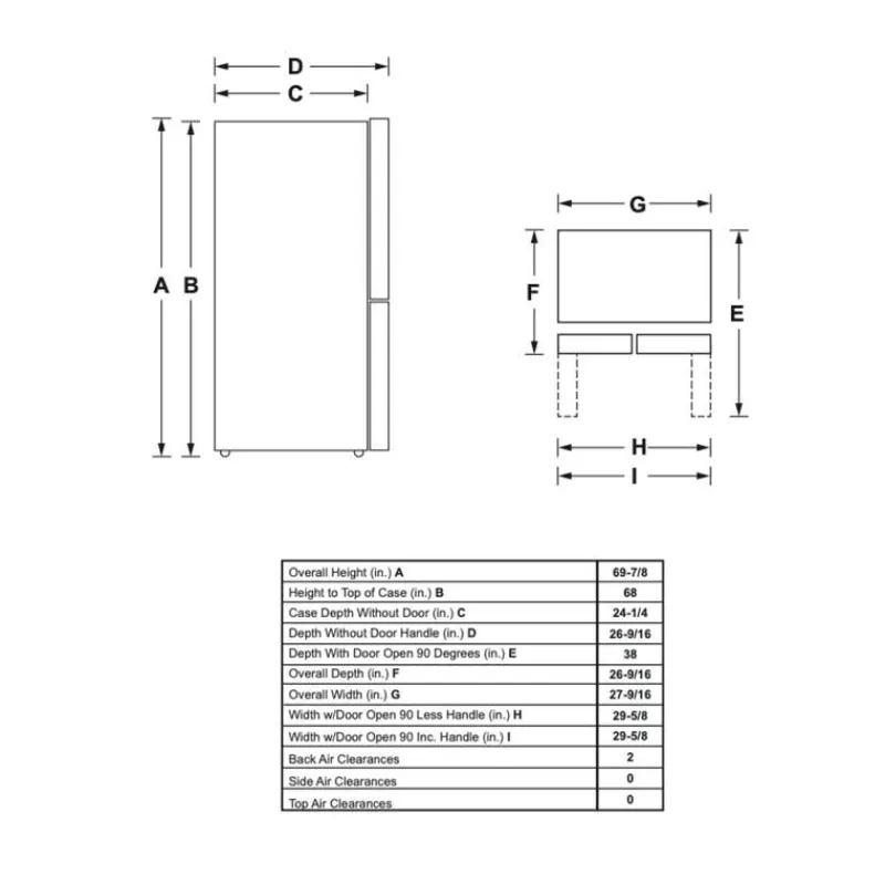 Haier 14,5 Cu Ft 28 In Refrigerator Bottom Freezer, French door - QJS15HYRFS