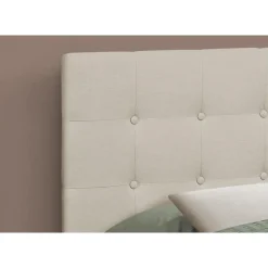 Monarch Headboard - full size - button tufted / upholstered panel - linen-look -