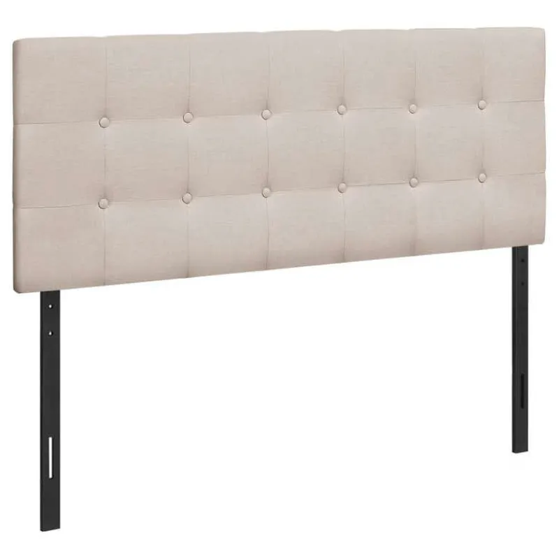Monarch Headboard - full size - button tufted / upholstered panel - linen-look -
