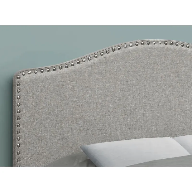 Monarch Headboard - full size - nailhead trim / arched top / upholstered panel - -