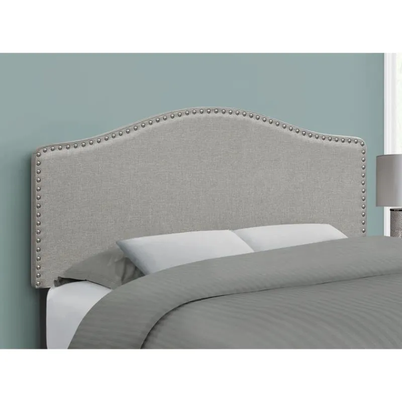 Monarch Headboard - full size - nailhead trim / arched top / upholstered panel - -