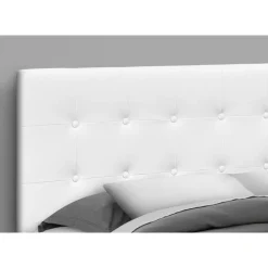 Monarch Headboard - queen size - button tufted / upholstered panel - leather-lo -
