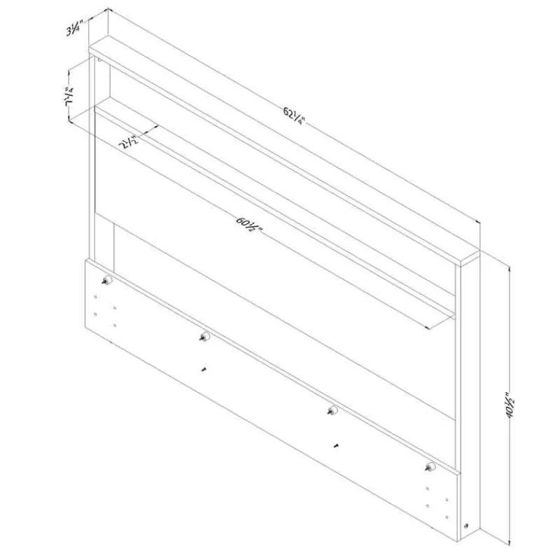Meubles South Shore Headboard with Storage Shelf (54"/60") - South Shore