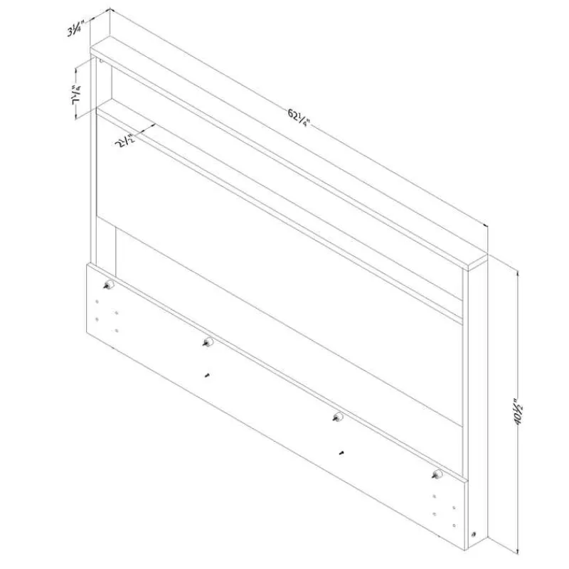 Meubles South Shore Headboard With Storage Shelf (54"/60") - South Shore