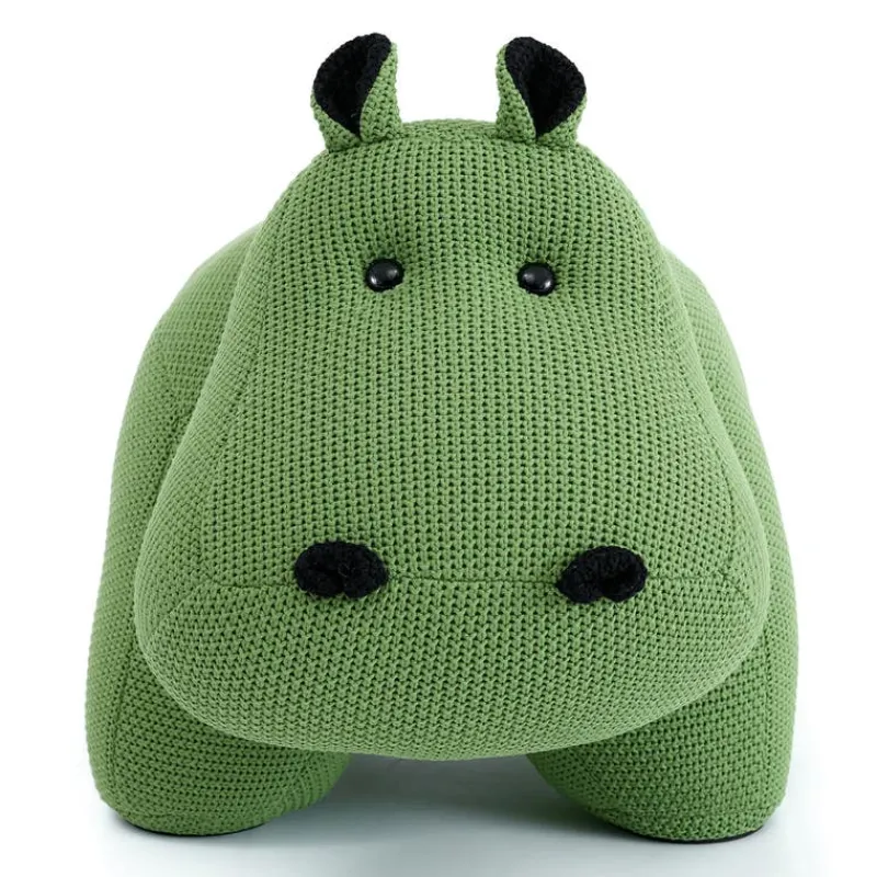 Hippopotamus-Shaped Kids Pouf – 28.3" x 15.4" x 13.8"