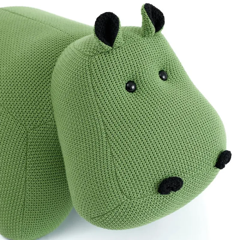 Hippopotamus-Shaped Kids Pouf – 28.3" x 15.4" x 13.8"