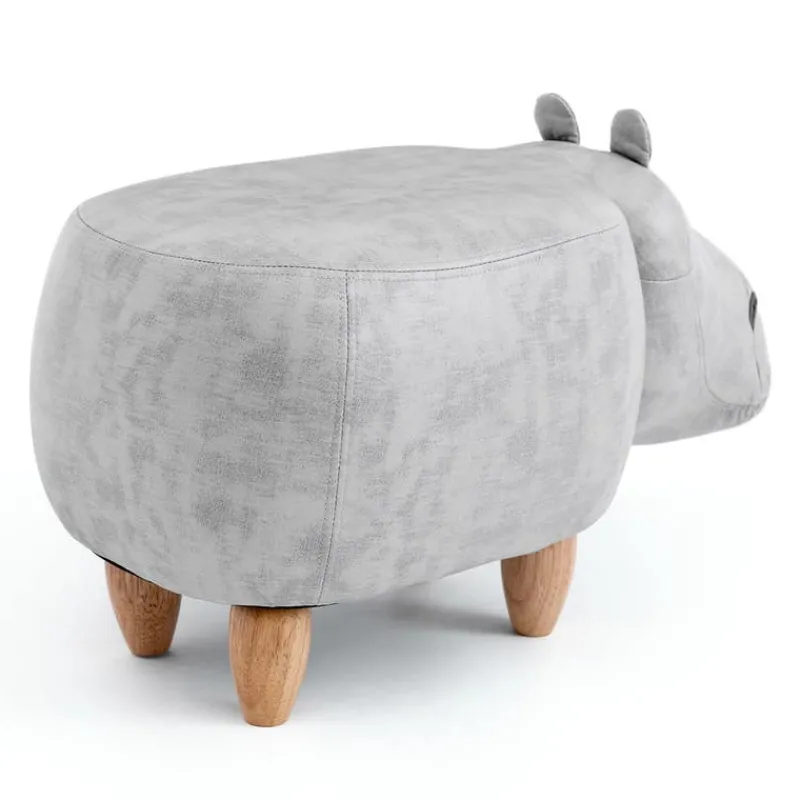 Hippopotamus-Shaped Kids Pouf – 26" x 14.2" x 13.8"