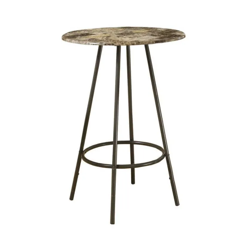 Monarch Home bar - 30"dia / marble / coffee metal -