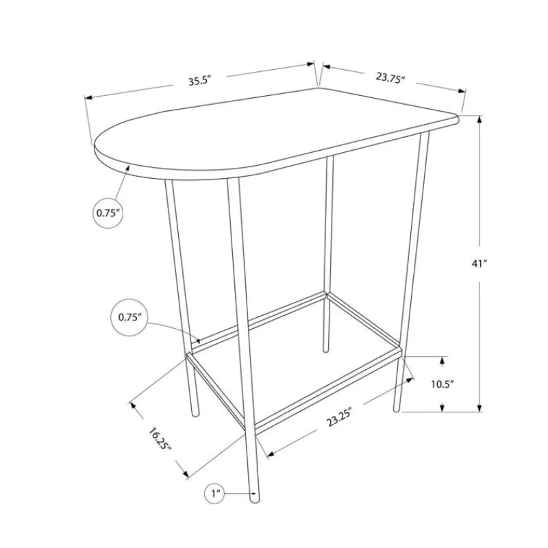 Monarch Home bar - 24"x 36" / marble / metal -