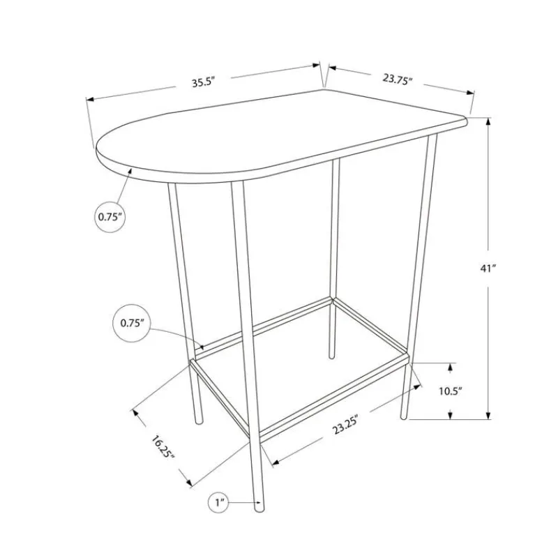 Monarch Home bar - 24"x 36"/ / black metal spacesaver -