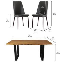 67-Inch Table with 4 Chairs