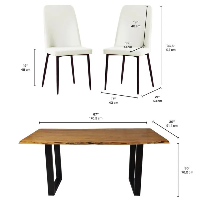67-Inch Table with 4 Chairs