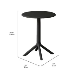 Indoor/Outdoor Resin Dining Set with Round Table and 2 Stackable Chairs –