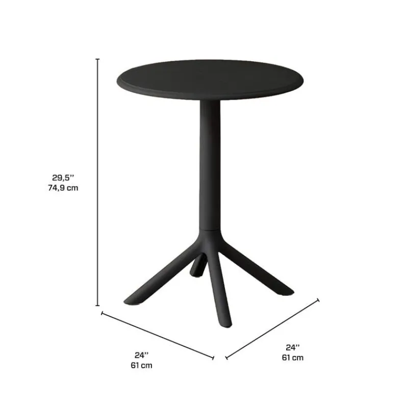 Indoor/Outdoor Resin Dining Set with Round Table and 2 Stackable Chairs –