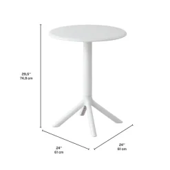 Indoor/Outdoor Resin Dining Set with Round Table and 2 Stackable Chairs –