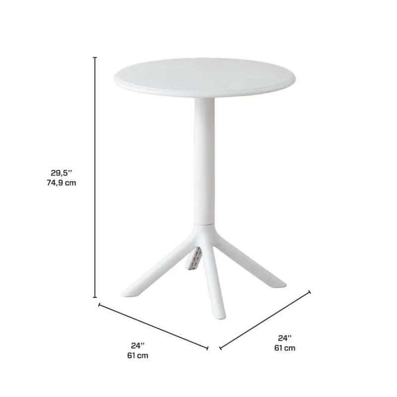 Indoor/Outdoor Resin Dining Set with Round Table and 2 Stackable Chairs –