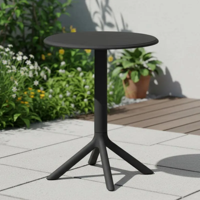 Indoor/Outdoor Resin Round Dining Table –