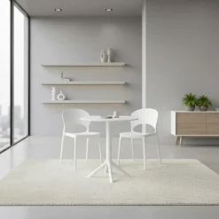 Indoor/Outdoor Resin Round Dining Table –