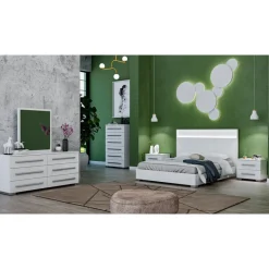 King Bed and Headboard with Lights (78'')