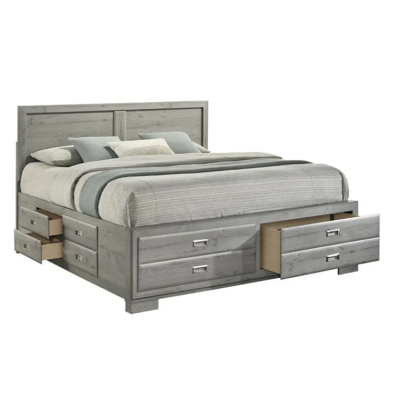 King Bed with Drawers & Headboard - 78"