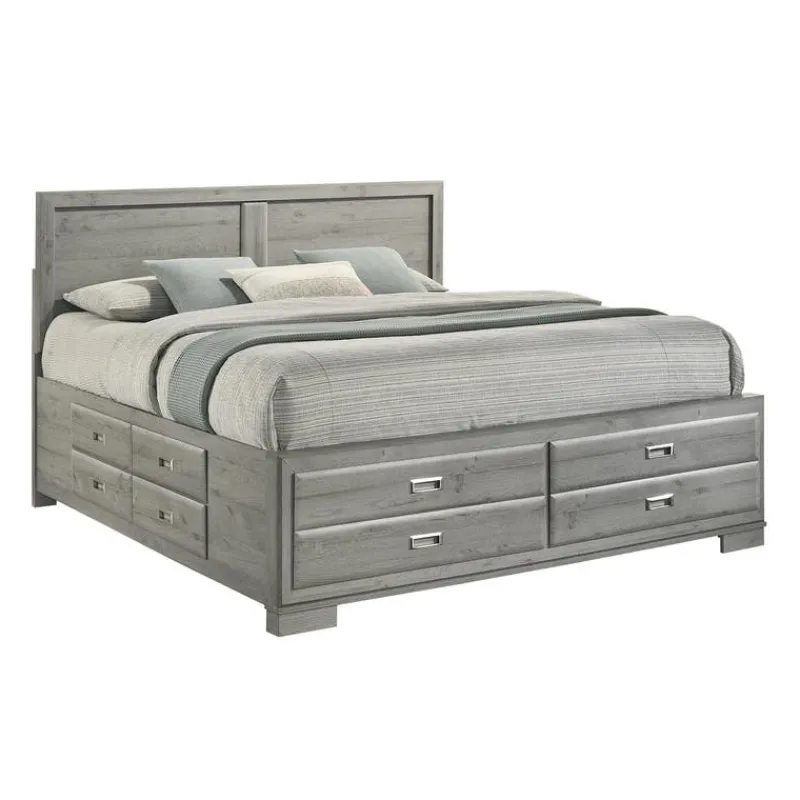 King Bed with Drawers & Headboard - 78"
