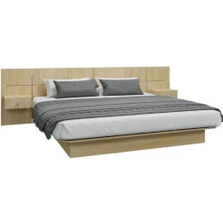 SUA-V King Bed with Wall Units and Nightstands (78
