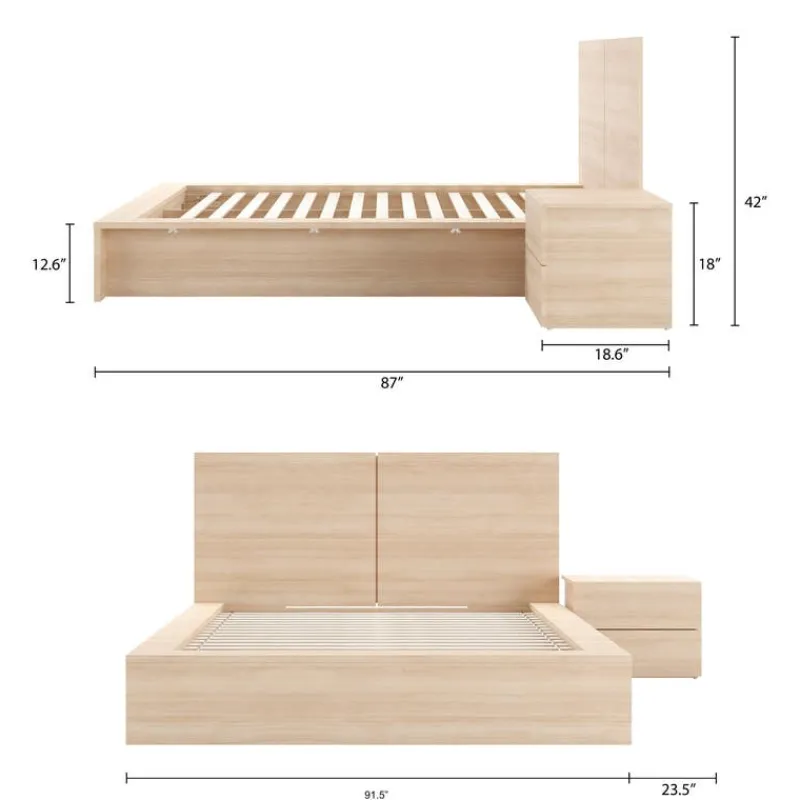 Nexera King Bedroom Set (78") - 3pcs -