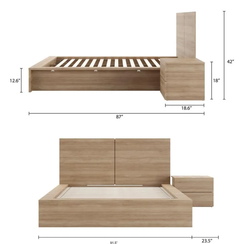 Nexera King Bedroom Set (78") - 3pcs -