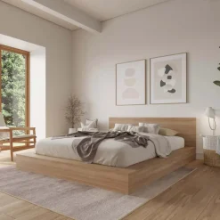 Nexera King Platform Bed with Headboard (78