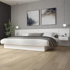 SUA-V King Platform Bed with Headboard and Nighstands (78")