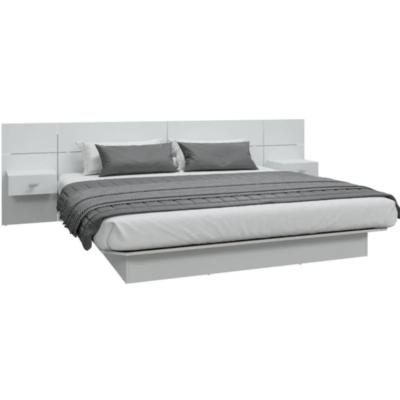 SUA-V King Platform Bed with Headboard and Nighstands (78")