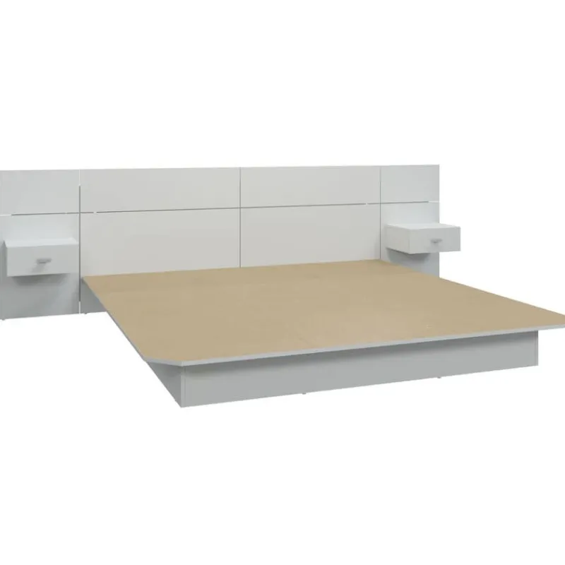 SUA-V King Platform Bed with Headboard and Nighstands (78")