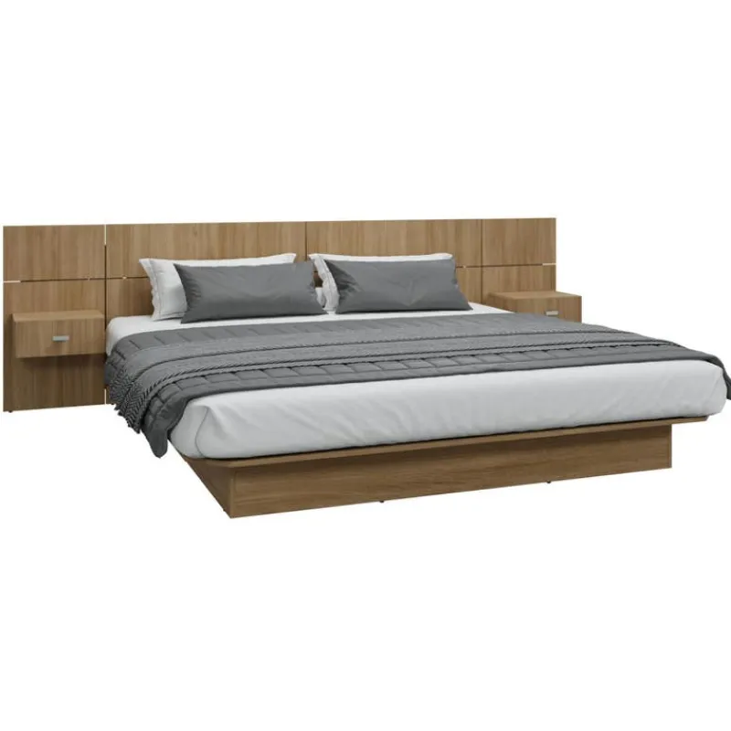 SUA-V King Platform Bed with Headboard and Nighstands (78")