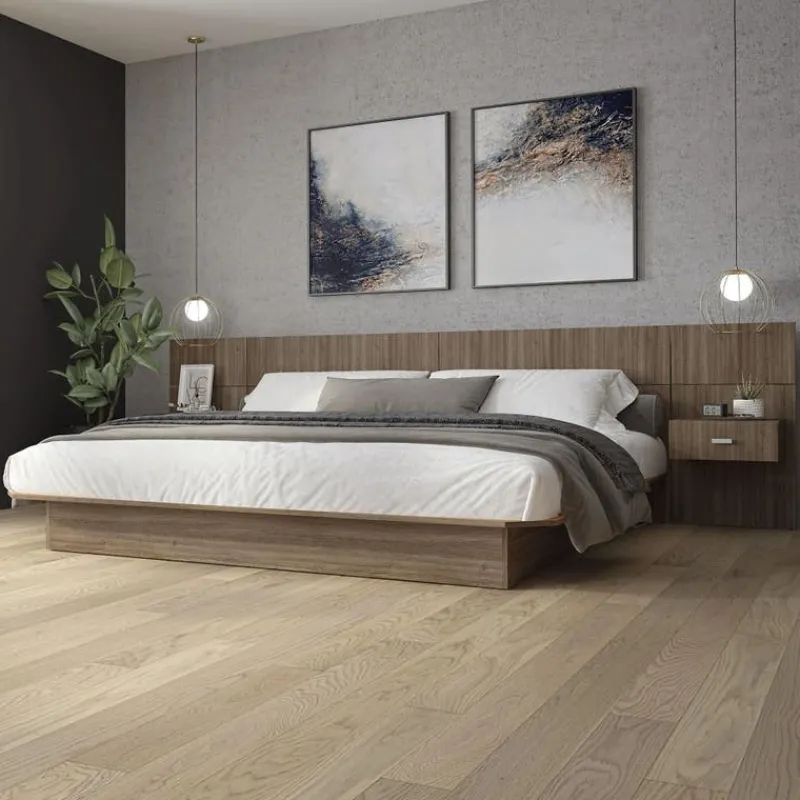 SUA-V King Platform Bed with Headboard and Nighstands (78")