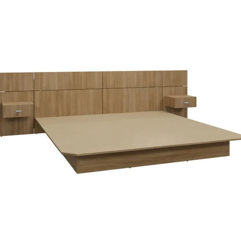 SUA-V King Platform Bed with Headboard and Nighstands (78")