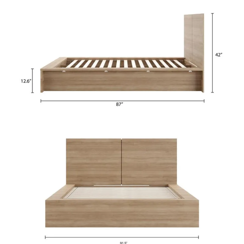 Nexera King Platform Bed with Headboard (78") -